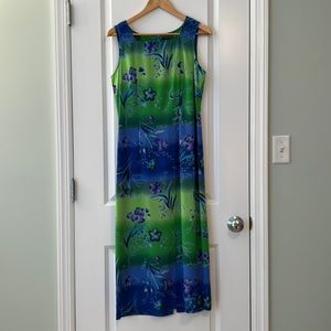 Vintage tank style, long and colorful dress, size 8, Sag Harbor brand